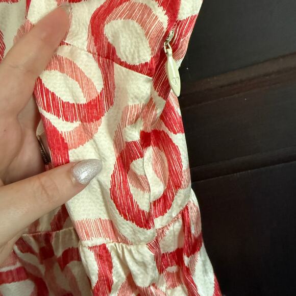 JUICY COUTURE | Y2K Vintage Hammered Silk Red Cherry Circle Babydoll Top Size 6 - Picture 5 of 8